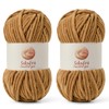 2 Pack Chunky Chenille Yarn for Crocheting, Baby Yarn for