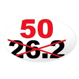 CafePress Beyond The Marathon 50 Mile Ultra Oval Car Bumper Sticker