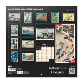 Japanese Art Hokusai Wall Calendar 2026 12" x 12" FSC® Plastic Free - Starts Week On Sunday | Family Planner Calendar 2026 | Japan Calendar 2026 | Japanese Gifts