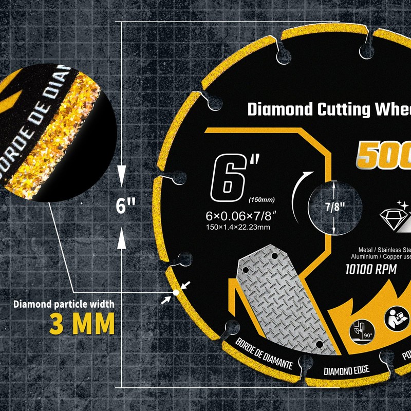 Revvstark 6 Inch Cut Off Wheel Diamond Cutting Wheel with