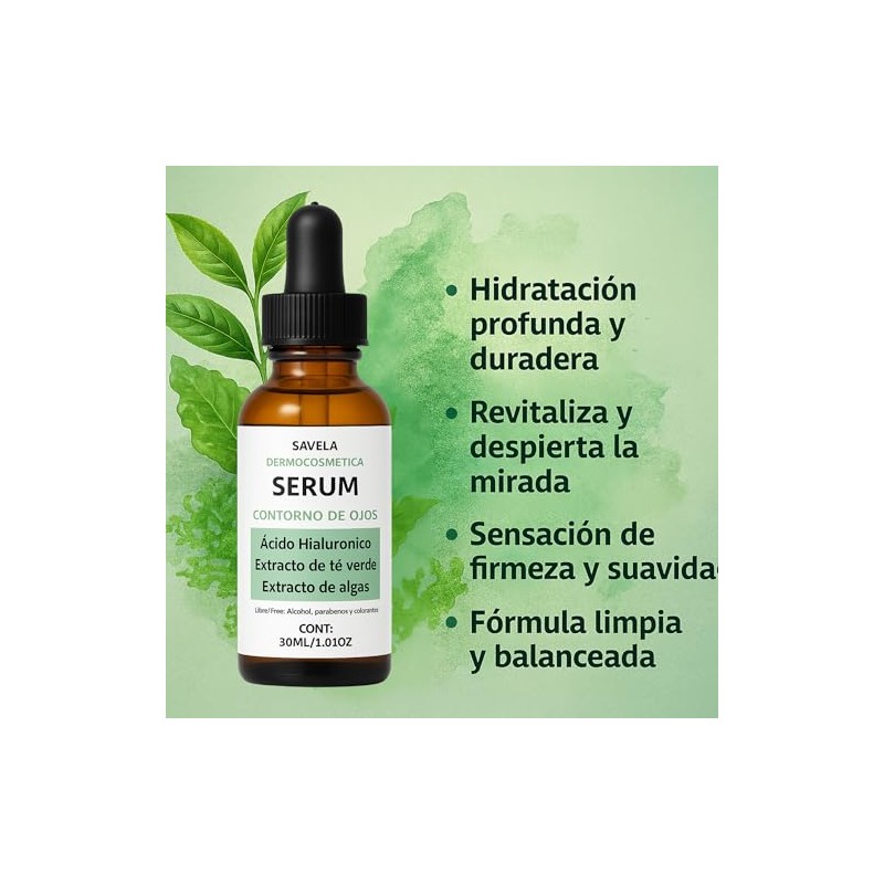 Serum Contorno de Ojos, Ácido Hialuronico, Extracto de Algas y