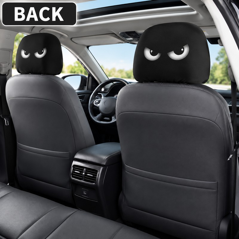 Funny Cartoon Car Headrest Covers 2PCS for Auto Interior Decoration