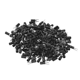 300Pcs Insulated Fork Spade Terminals Copper PVC U Type Wire Connector for Transportation LightingSV2-4