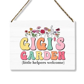 Gigi's Garden Wooden Sign Decor, Indoor Garden Decoration Hanging Signs 8x10 Inches, Outdoor Garden Decor Yard Wall Hanging Decor Sign, Mothers Day Gifts Birthday Gifts for Mom Grandma