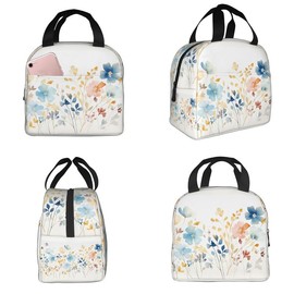 Lunch Bag, Cold Insulated, Japanese Pattern, Floral Pattern, Cute, Bento Bag, Insulated, Waterproof, Leak Proof, Large Capacity, Large Capacity, Bento Bag, Handbag, Kids, Men's, Women's, Tote Bag