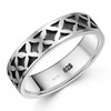 Materia Women's Men's Ring Mesh Pattern 925 Silver Antique 5