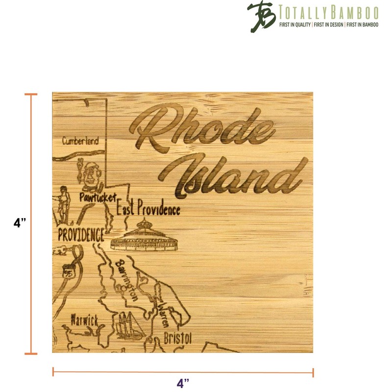 Totally Bamboo Rhode Island State Puzzle Juego de posavasos de