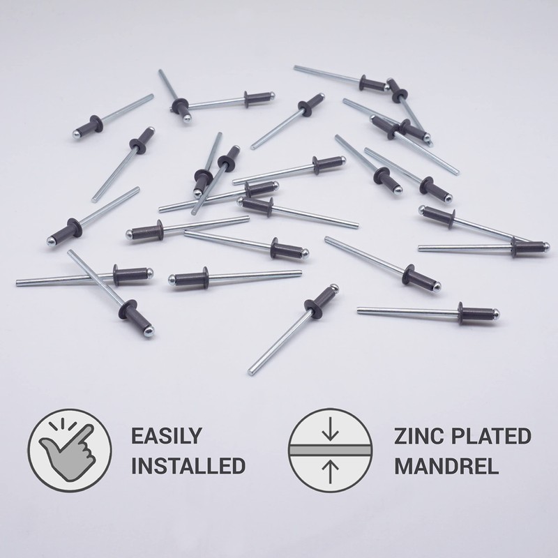 Pack of 100 Painted Blind Rivets 3.2 x 8 mm,