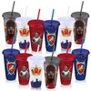 Patelai 12 Pcs Medieval Plastic Tumbler with Lids and Straws