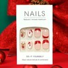 Christmas Press on Nails Short Nude Oval Fake Nails French