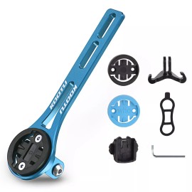 KOOTU Road Bike GPS / Bicycle computer Mount Rack Aluminum Made with 4 type adapters - Blue