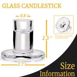 24PCS Taper Candle Holders Bulk,Clear Glass Candlestick Holders,Heat-Resistant Glass Candle Holder for Table Centerpieces, Wedding,Dinner Party and Home Decor