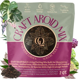 Grow Queen Craft Aroid Potting Mix- Elite Alocasia, Philodendron, Monstera Soil Mix, Chunky, Well Draining Potting Soil for Indoor Plants, All Tropical Plants & Houseplants, Synthetic & Peat Free 2QT