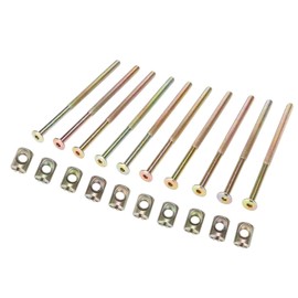 Furniture Screws, 10Pcs M6 Anti-Rust Zinc Plated Carbon Steel 120mm Furniture Bolts, Barrel Nuts Assortment Kit for Joining Wood, with 6mm Barrel Nuts Connector Fastener