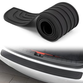 Car Rear Bumper Protector Strip Universal Flexible Rubber Bumper Protector Guard for Most Cars Car Exterior Accessories Black 90 cm