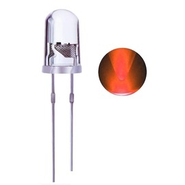 Waycreat 100PCS 5mm Orange LED Diode Lights Clear Emitting LEDs for High Intensity Super Bright Lighting Bulb Lamps Electronics Components Lamp Diodes