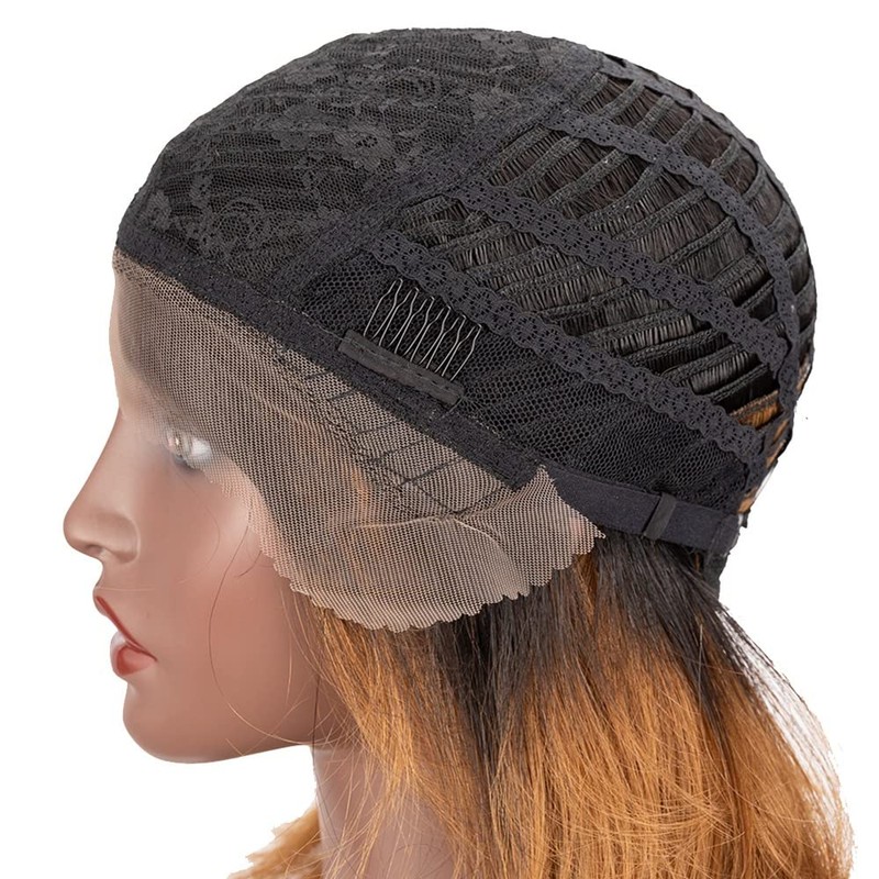 Black Textures 10-Inch Human Hair Lace Front Wig, Straight Style,