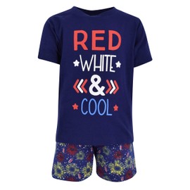 Unique Baby Conjunto de 2 piezas para niños "rojo, blanco y fresco" para el 4 de julio, Azul / Patchwork, 10