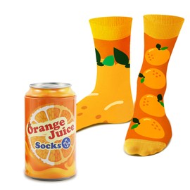 Funny Orange Juice Can Socks for Men Women Teenage Boys - Fun Novelty Gifts Silly Odd Crazy Funky Cool Food Sock for Dad Husband Grandad Uncle Valentines Fathers Day Birthday Christmas Gifts Ideas