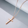 POPLYKE Cross Necklace for Women Men Rose Gold Plated 925