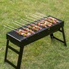 Gardenised Portable Standing Charcoal Grill Foldable Stainless Steel BBQ for