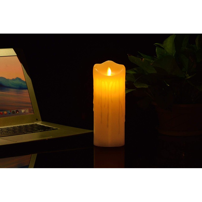 Flameless Candles with 10 Key Remote Timer Flickering Tear Wave