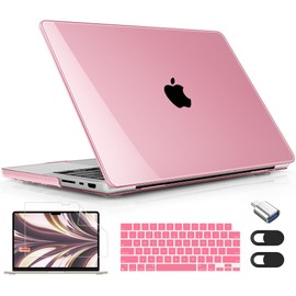 Lepeoac for MacBook Pro 16 inch Case 2021 2022 2023 2024 Release A3186 A3403 M4 A2991 M3 A2780 M2 A2485 M1 Pro/Max, Hard Shell Case with Screen Protector & Keyboard Cover, Crystal Light Pink