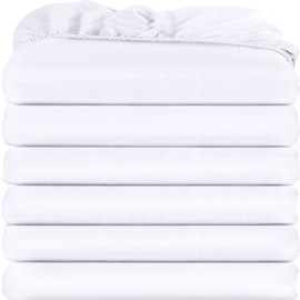 Utopia Bedding Full Fitted Sheets - Bulk Pack of 6 Bottom Sheets - Soft Brushed Microfiber - Deep Pockets - Shrinkage & Fade Resistant - Easy Care (White)