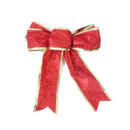 DEARMAMY Pack of 5 Red Christmas Bows Red Christmas Wreath Bows Red Bows Christmas Tree Decoration Holiday Bow Knot for Wreaths Outdoor