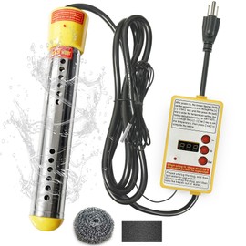 Immersion Water Heater - 304 Stainless Steel Portable Water Heater Built in Auto Power Off,Thermostat,Hot-tub Heater Anti-Scalding,Temperature Controller Spa Bucket Heater for Home Camping Rv