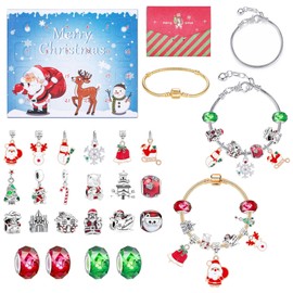 Advent Calendar 2024 for Girls Kids Christmas Countdown Calendar, DIY 24 Days Christmas Jewelry Advent Calendar, 2024 New Charm Bracelet Advent Calendar for Girls (Set A)