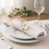 6 Pcs Napkin Rings, Flower Napkin Rings Holder Floral Table