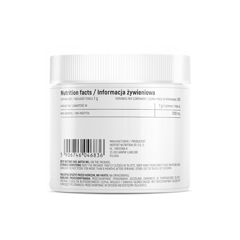Inozytol Pulver – 200g mio-Inositol (Vitamin B8) – Stimmung, Konzentration,