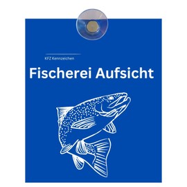 Fishing Supervision Suction Cup Sign - Olanmarp Compact Sign for Temporary Marking of Fishery Control Vehicles | 10 x 12 cm | Made in EU