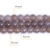 GEM-inside Grey Agate Beads Round Gemstone Gray Loose Beads Agate