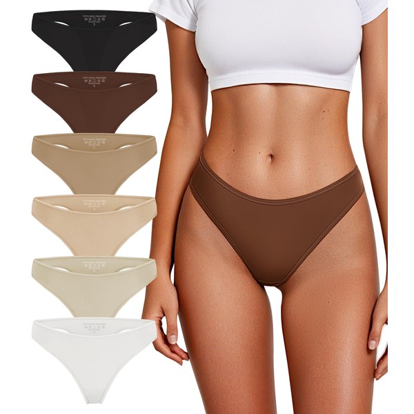 DHFBABY Thongs for Women Breathable Seamless Stretch Underwear Soft Low