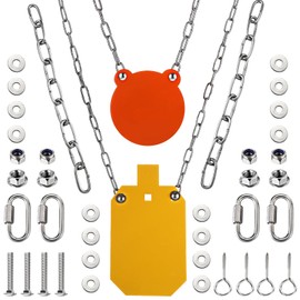 Jenaai AR500 Steel Target with Gong Mounting Kit Steel Hostage Reactive Shooting Thick Armored Torso Target for Outdoor Range Shooting Practice Neon Color(8" and 10" X 16",Round and Square)