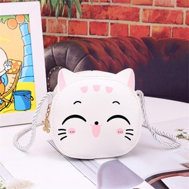 huimei Children's Shoulder Bag, Girl, Cute, Cat Shape, Crossbody Bag, Mini Bag, Kids Pochette, Children's Bag, Crossbody Girl, Coin Purse, Celebration, Birthday Gift, Gift, white