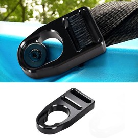 Canitu Strap Replacement Buckle Clip,Aluminum Machining Latches Seat Hooks Repair Kit for Lifetime or Emotion Style Button Type Seat Straps Repair Kit for Kayak Seat (1Pcs Black)