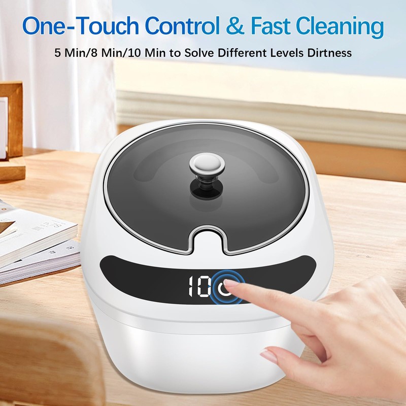 Retainer Cleaner Machine - Raccomb LED Light Dental Cleaner for