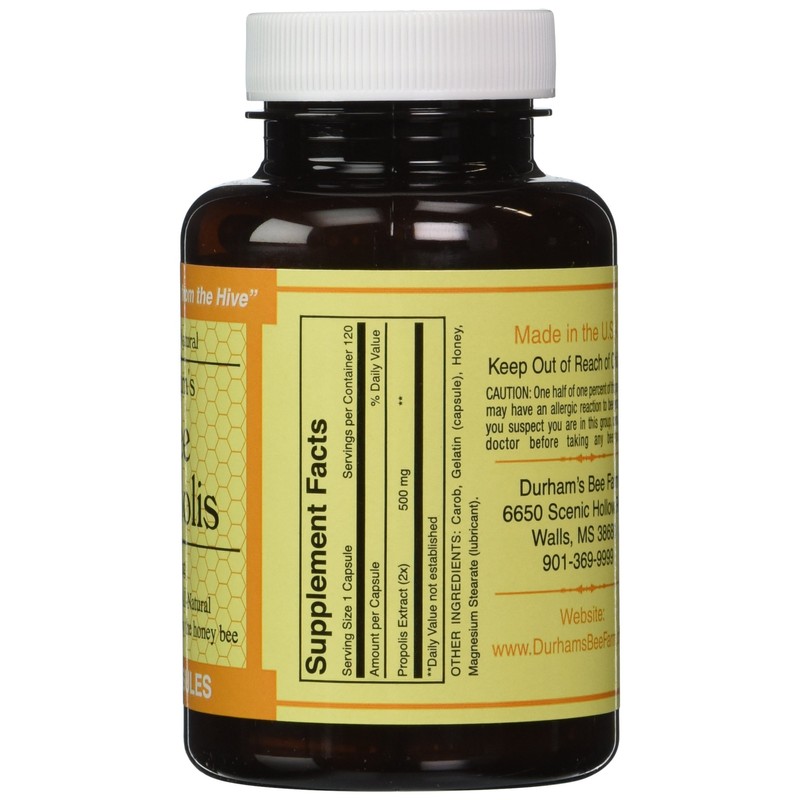 Durham's Bee Propolis 500mg 120 Capsules