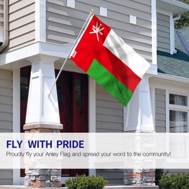 ANLEY Fly Breeze 3x5 Feet Oman Flag - Vivid Color and Fade Proof - Canvas Header and Double Stitched - Sultanate of Oman Flags Polyester with Brass Grommets 3 X 5 FT