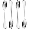 Ouliget Stainless Steel Spoon Fork,Long Handle Salad Forks,Food-grade Flatware Set
