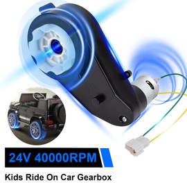 2Pcs 24 Volt RS555 40000RPM Gearbox with High Torque Motor for Powered Wheels Motor Upgrade 24V High Speed Electric Motor Gearbox for Kid‘s Ride On Toys Car Replacement Parts