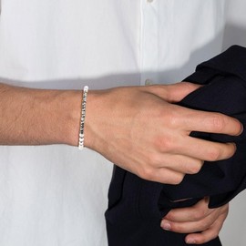 GAVU Men's Stainless Steel Bracelet with Stone Beads, Stone, No gemstone