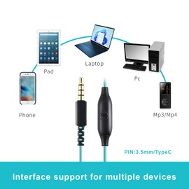 VJK Sport Headphones Wired Earbuds Over Ear Headphones with Earhooks Microphone 3.5mm Plug Sweatproof Running Earphones for Workout Jogging Gym Ear Buds for computer