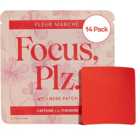Fleur Marché Foco De Fleur Marche, Plz. Parche Botánico - Parche De Enfoque Que Estimula El Cerebro Con Cafeína, Melena De León Y Otros Nootrópicos