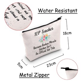 JXGZSO IEP Teacher Gift Sped Education Teacher Gift IEP I Encourage Progress Cosmetic Bag Special Education Inspirational Gift, IEP Teacher