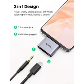 UGREEN 70312 2-in-1 USB C to C and 3.5mm Adapter (V28-ACBUGN70312)