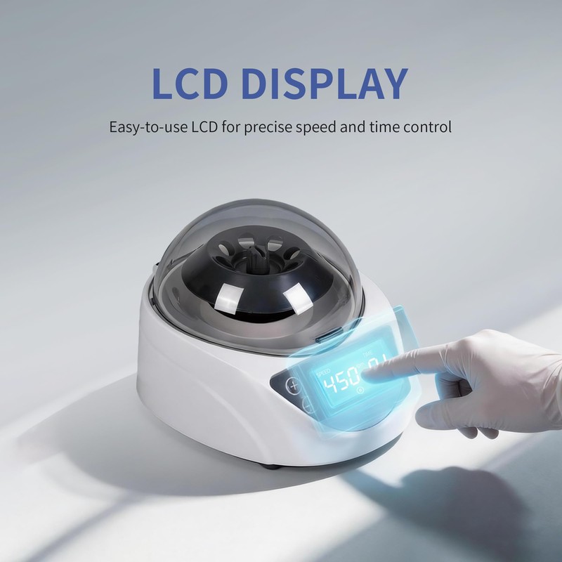 LACHOI Lab Mini Centrifuge Machine LCD 100-12000RPM 99mins Timer 7245×g